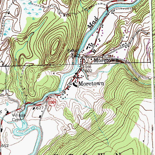 Topographic Map of Moretown United Methodist CHurch, VT