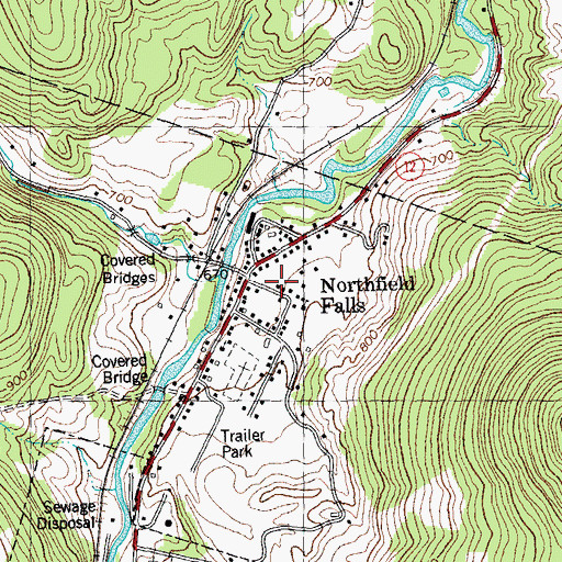 Topographic Map of Northfield Falls Post Office, VT
