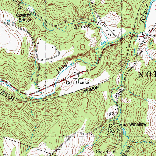 Topographic Map of Northfield Golf Course, VT