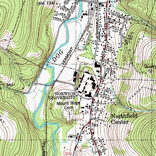 Topographic Map of Norwich University Museum, VT