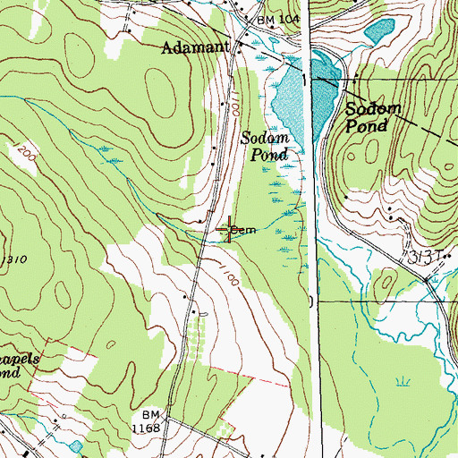 Topographic Map of Peck Cemetery, VT