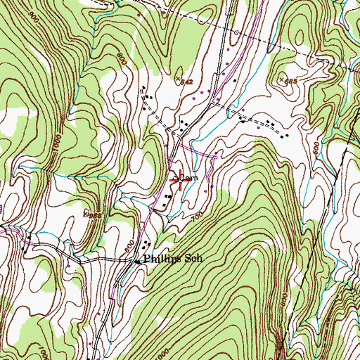 Topographic Map of Phillips - Duxbury Hill Cemetery, VT