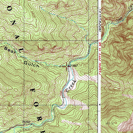 Topographic Map of East Bear Gulch, CO