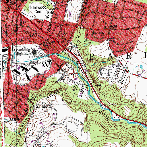 Topographic Map of Rock of Ages Granite Quarry, VT