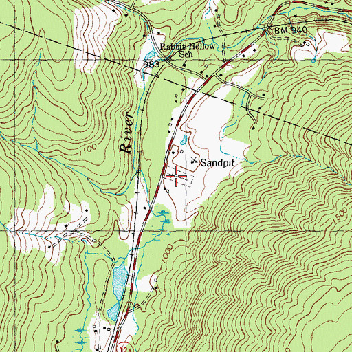 Topographic Map of Roxbury Cemetery, VT