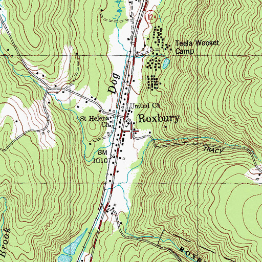 Topographic Map of Roxbury Village School, VT