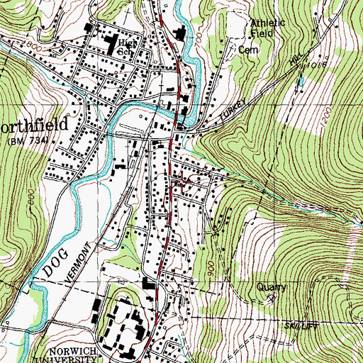 Topographic Map of Saint Marys Church, VT