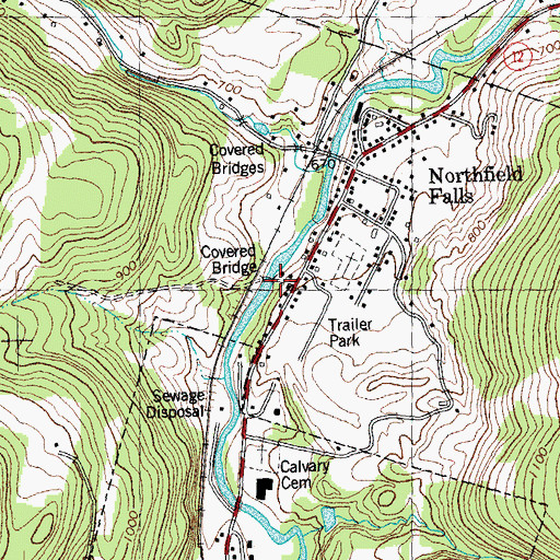 Topographic Map of Slaughterhouse Covered Bridge, VT