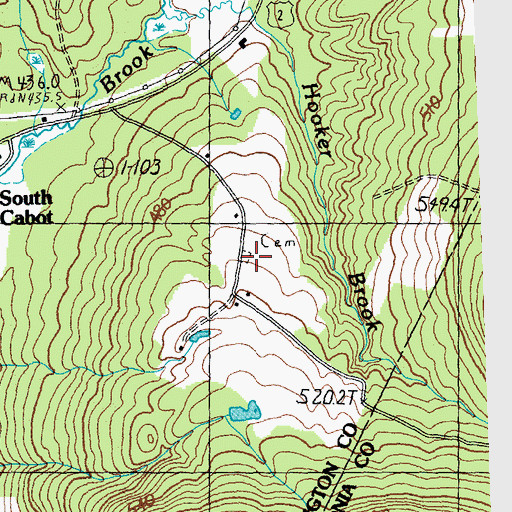 Topographic Map of South Cabot Cemetery, VT