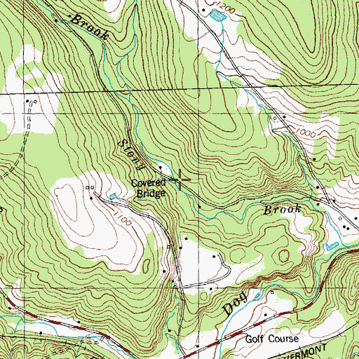 Topographic Map of Stony Brook Covered Bridge, VT