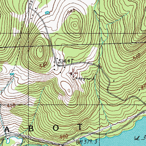 Topographic Map of Thistle Hill Camping Area, VT