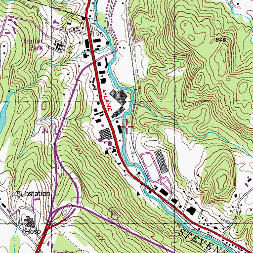 Topographic Map of Twin City Plaza Shopping Center, VT