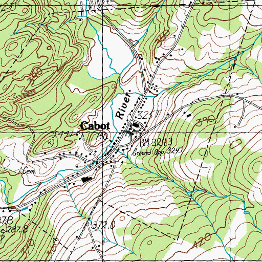 Topographic Map of United Church of Cabot, VT