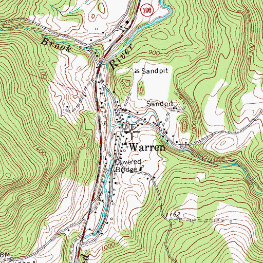 Topographic Map of United Church, VT