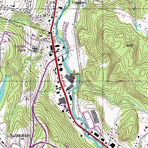 Topographic Map of Vermont Shopping Center, VT
