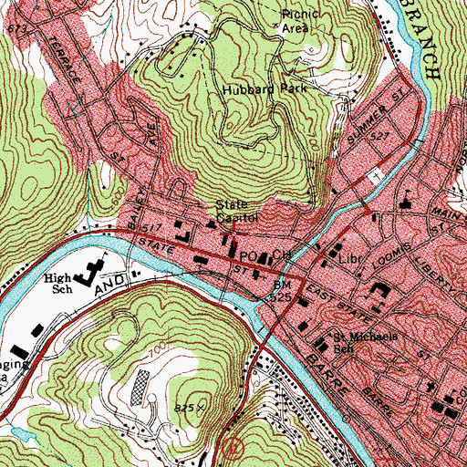 Topographic Map of Vermont State Supreme Court, VT