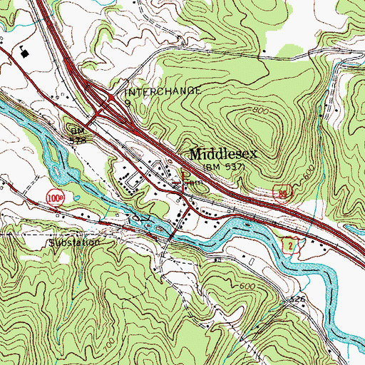 Topographic Map of Village Cemetery, VT