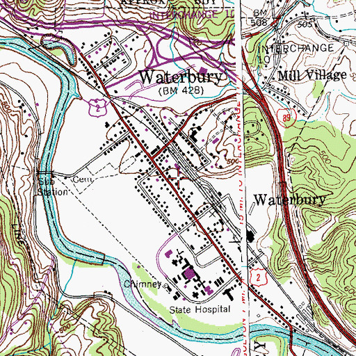 Topographic Map of Wesley United Methodist Church, VT