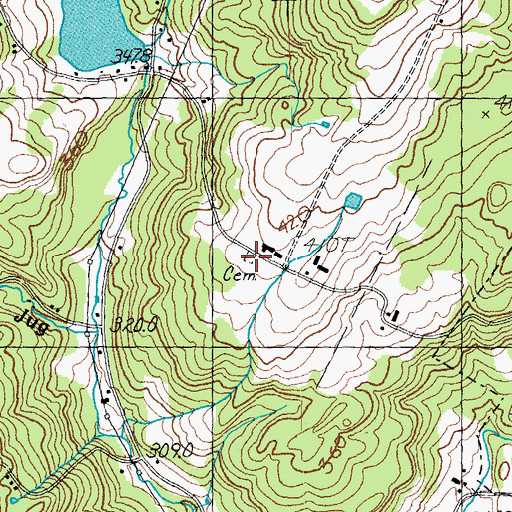 Topographic Map of West Hill Cemetery, VT