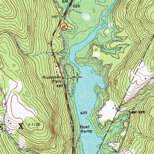 Topographic Map of Wrightsville Beach Recreation Area, VT