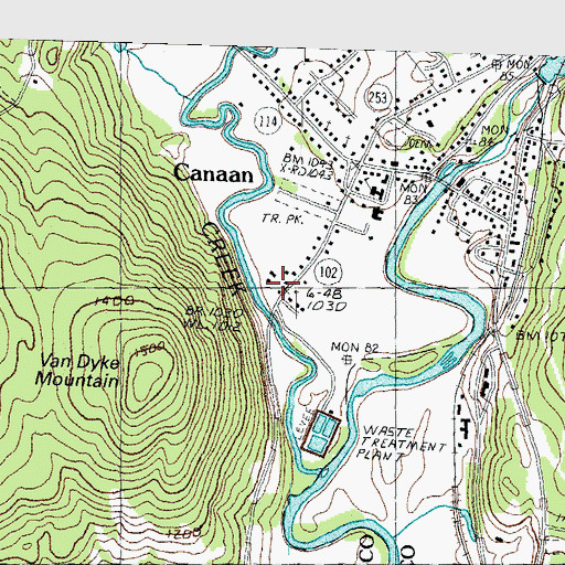 Topographic Map of Alice M Ward Memorial Library, VT