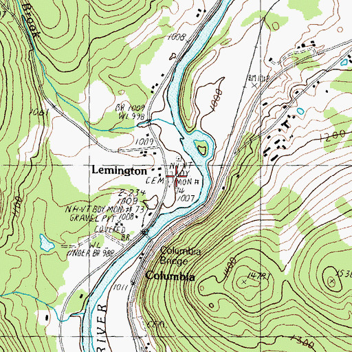 Topographic Map of Blodgett Cemetery, VT
