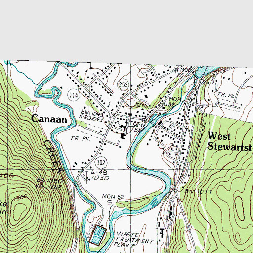 Topographic Map of Canann Elementary School, VT