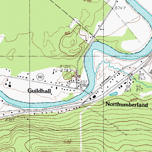 Topographic Map of Court House Hill Cemetery, VT