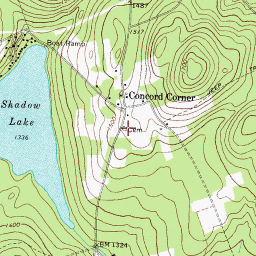 Topographic Map of Frye Cemetery, VT