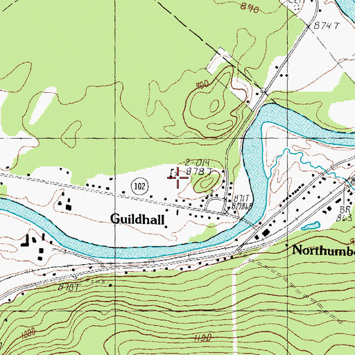 Topographic Map of Guildhall Elementary School, VT