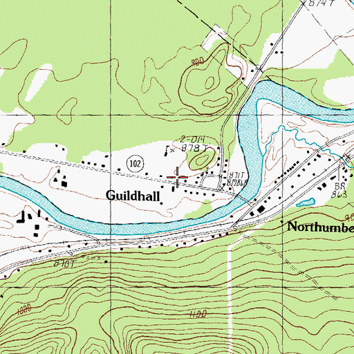 Topographic Map of Guildhall Post Office, VT