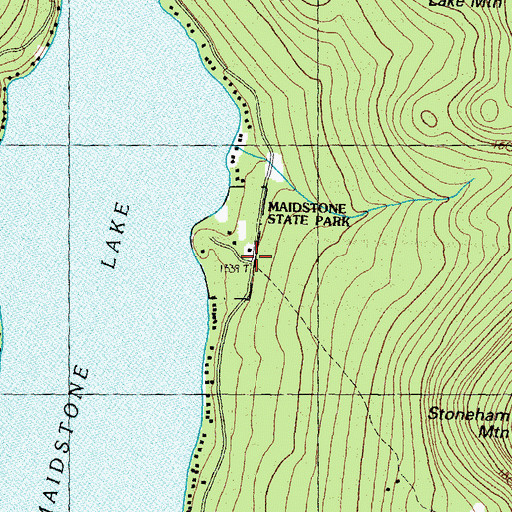 Topographic Map of Maidstone State Park Nature Center, VT