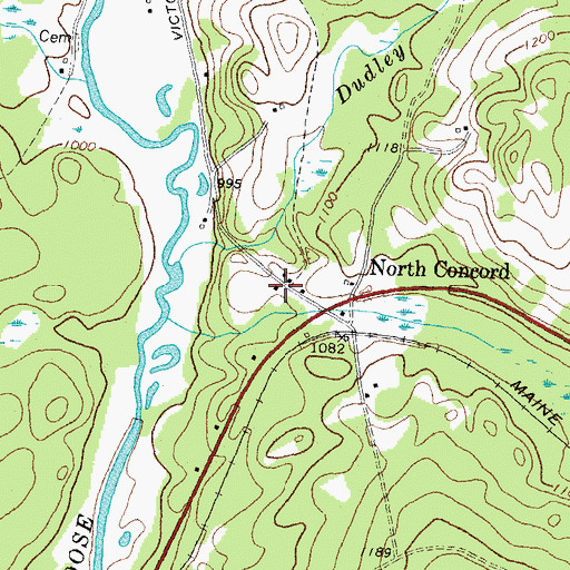 Topographic Map of North Concord Post Office, VT