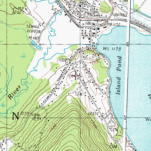 Topographic Map of Old Protestant Cemetery, VT