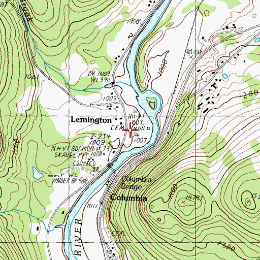 Topographic Map of O'Neil Cemetery, VT
