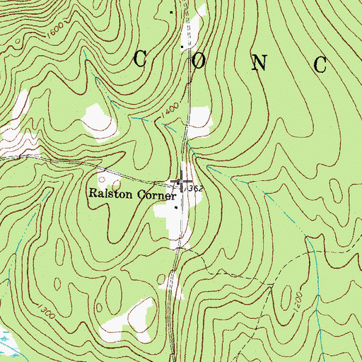 Topographic Map of Ralston Corner School (historical), VT