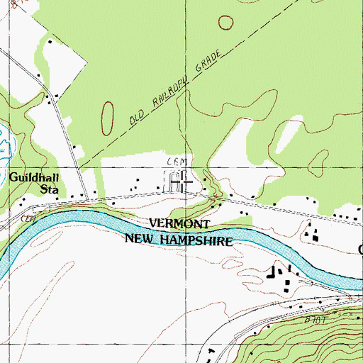 Topographic Map of Ridgewell - Central Cemetery, VT