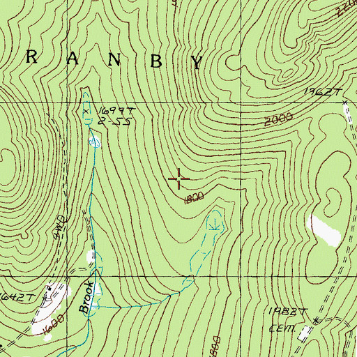 Topographic Map of Rogers Rangers Cemetery, VT