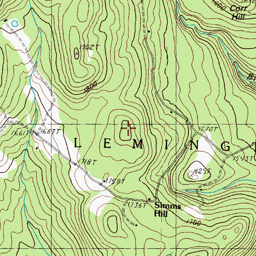 Topographic Map of Simms Hill, VT