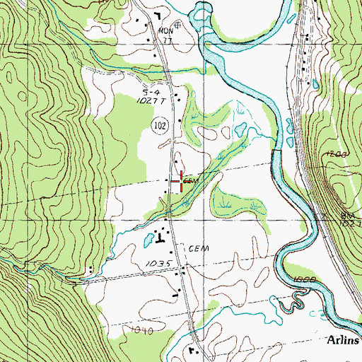 Topographic Map of South Canaan Church Cemetery, VT