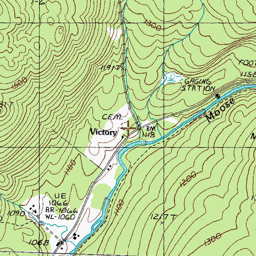 Topographic Map of Victory Cemetery, VT