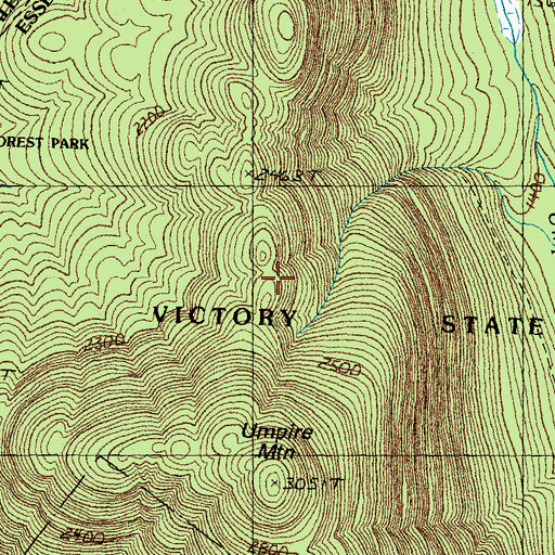 Topographic Map of Victory State Forest, VT