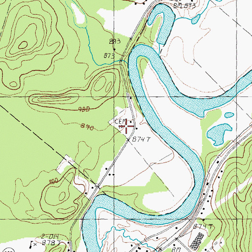 Topographic Map of Webb Cemetery, VT