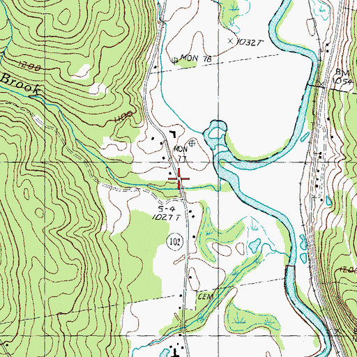 Topographic Map of Wilson Cemetery, VT
