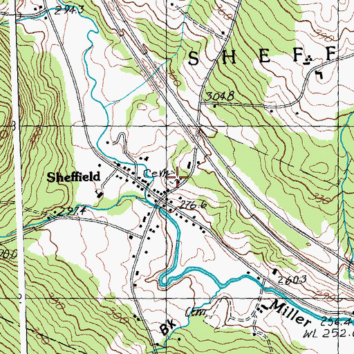 Topographic Map of Baptist Hill Cemetery, VT