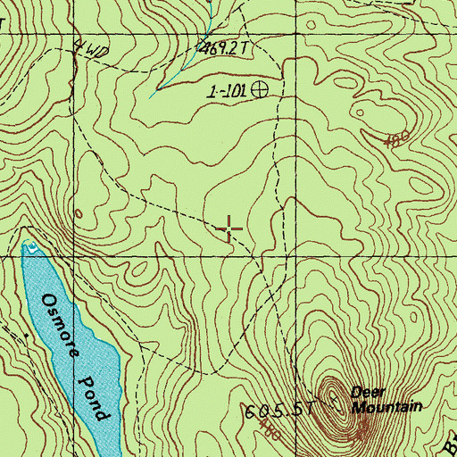 Topographic Map of Big Deer Mountain Trail, VT