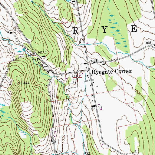 Topographic Map of Blue Mountain Cemetery, VT
