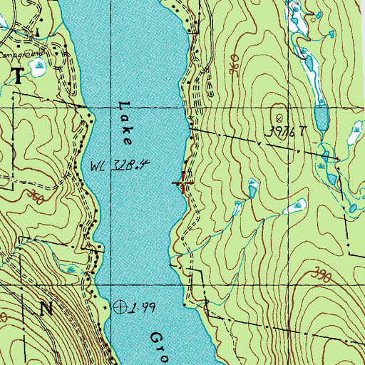 Topographic Map of Boulder Beach, VT
