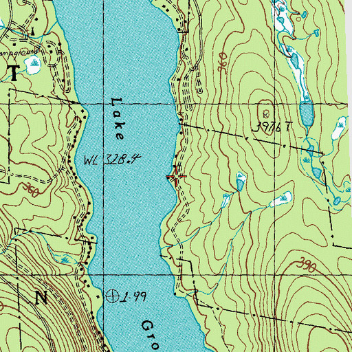 Topographic Map of Boulder Beach Recreation Area, VT