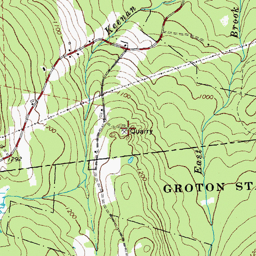 Topographic Map of Bonazzi Quarry, VT